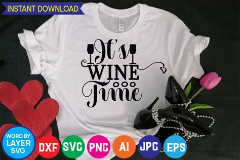 Download Free Wine Time SVG Cut File For Cricut