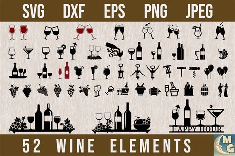Download Free Wine bundle SVG DXF Files