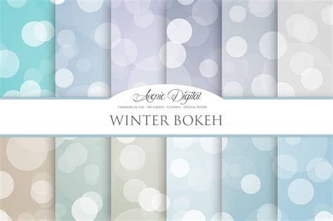 Download Free Winter Bokeh Digital Paper Files Free PSD Mockups