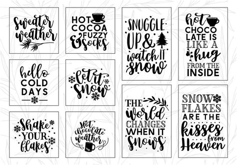 Download Free Winter Cozy Quote SVG Cut File Bundle Files