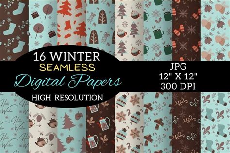 Download Free Winter Digital Papers For Crafts