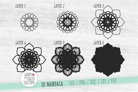 Download Free Winter Mandala 3D Layered SVG Cut File Cut Files