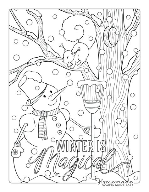 Free Winter Printable Coloring Pages
