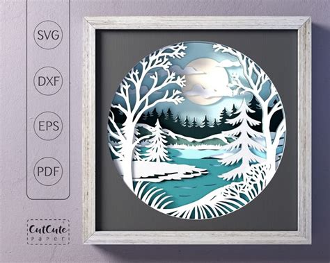 Download Free Winter Shadow Box SVG Crafts