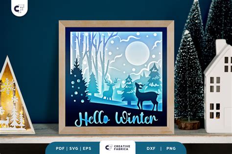 Download Free Winter Shadow Box SVG Cut Files