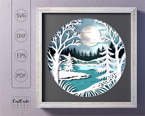 Download Free Winter Shadow Box SVG Files For Crafts