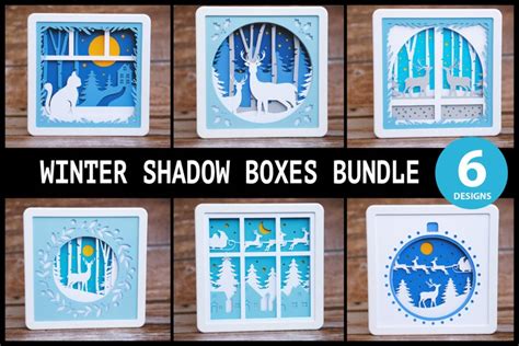 Download Free Winter Shadow Box SVG Files Free PSD Mockups