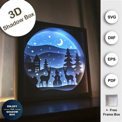 Download Free Winter Shadow Box SVG Printable