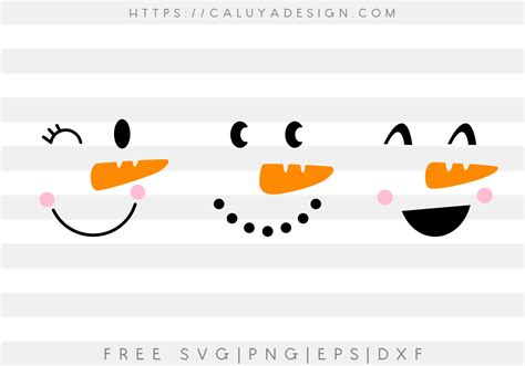 Download Free Winter Snowman Faces Bundle DXF Files