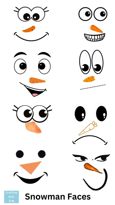 Download Free Winter Snowman Faces Bundle Printable