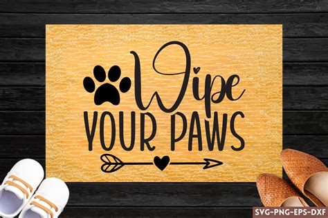 Download Free Wipe Your Paws Doormat | SVG | PNG | DXF | EPS Files DXF Files
