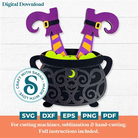 Download Free Witch Legs in Cauldron Cut Files Printable