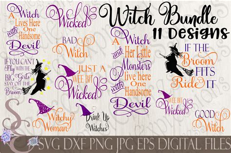 Download Free Witch SVG Bundle 11 Designs Files For Crafts