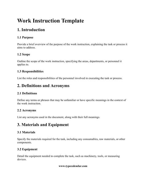 Free Work Instruction Templates | Smartsheet