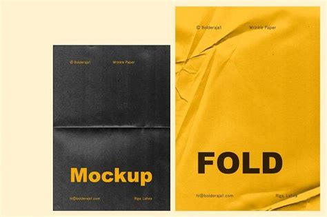 Download Free Wrinkle - Fold Paper Mockup PSD Templates Generator PSD Files