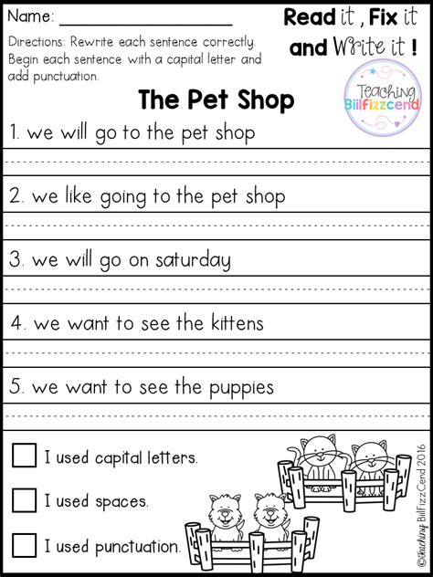 Free Writing Worksheets For 2nd Grade