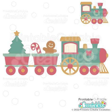 Download Free Xmas Train - SVG File, DXF File Commercial Use for Cricut
