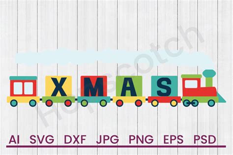 Download Free Xmas Train - SVG File, DXF File Cricut SVG