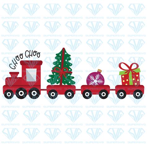 Download Free Xmas Train - SVG File, DXF File SVG Files