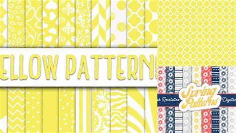 Download Free Yellow Patterns Digital Paper Files Free PSD Mockups