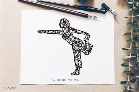 Download Free Yoga Mandala Vector Line Art Style Commercial Use