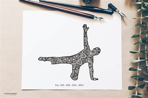 Download Free Yoga Mandala Vector Line Art Style Files For Crafts
