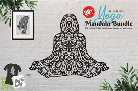 Download Free Yoga Mandala Vector Line Art Style Printable