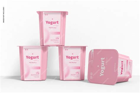Download Free Yogurt 4-pack Mockup PSD Generator