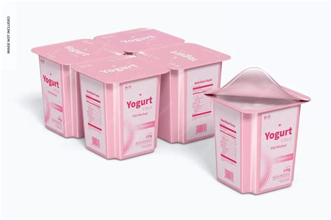 Download Free Yogurt 4-pack Mockup PSD TIFF Files PSD Files