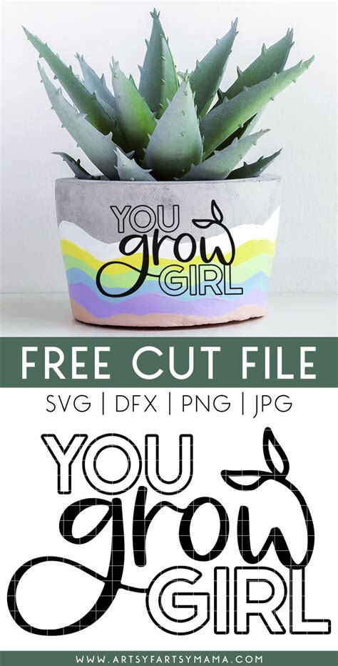 Download Free You Grow Girl Spring Flower SVG Cut File PNG Crafts