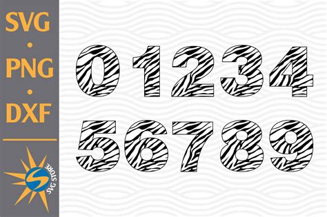 Download Free Zebra Numbers SVG, PNG, DXF Digital Files Include DXF Files