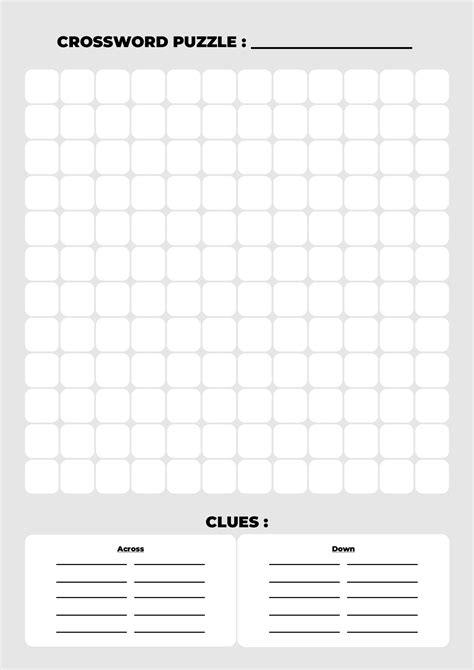 A sample of a free crossword printable template