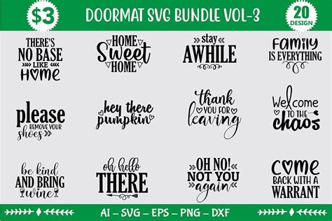 Download Free doormat svg bundle vol 3 Files DXF Files