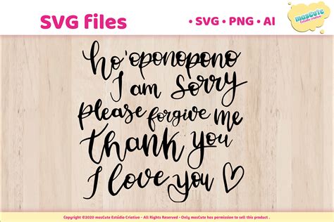 Download Free hooponopono - SVG Hand Lettered Pack Files