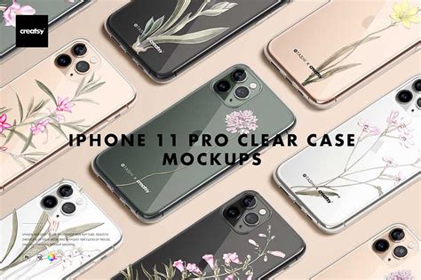 Download Free iPhone 11 Pro Clear Case Mockup Set PSD Templates Generator PSD Files