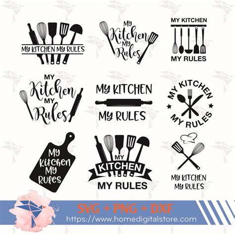 Download Free my kitchen my rules svg Files DXF Files