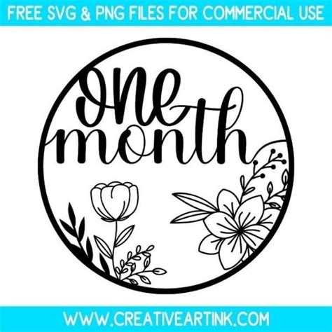 Download Free one month svg Files For Crafts
