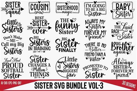 Download Free sister svg bundle DXF Files