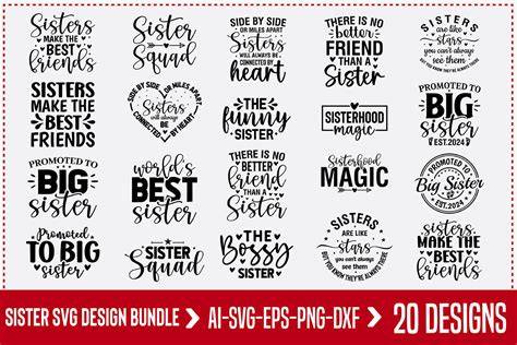 Download Free sister svg bundle For Crafts