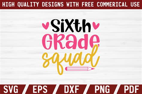 Download Free sixth grade squad svg Commercial Use