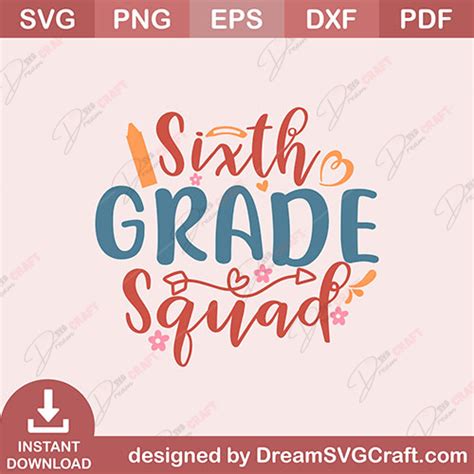 Download Free sixth grade squad svg Commercial Use DXF Files