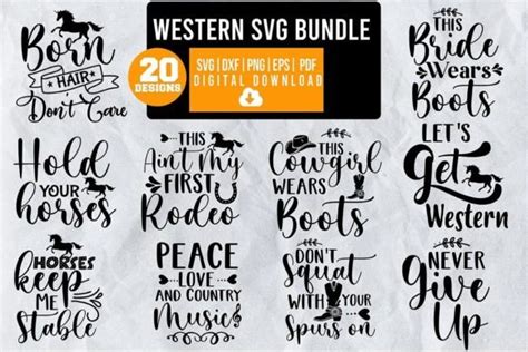 Download Free western svg bundle v0l 1 Files DXF Files