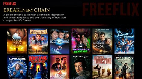 Freeflix genre selection screen