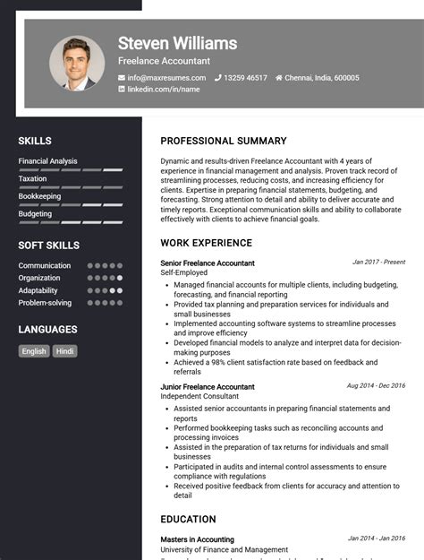 Freelance Accountant Resume Sample