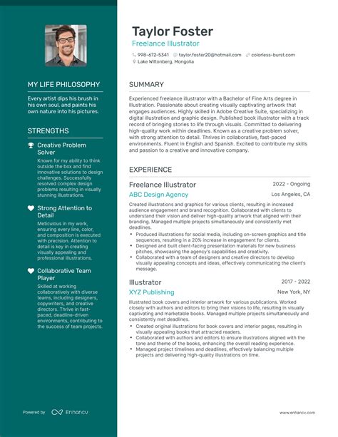 Freelance Illustrator Resume