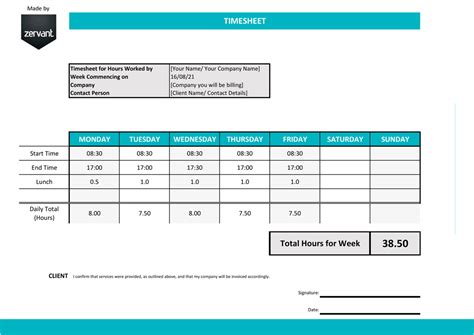 Freelance Timesheet Template