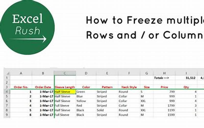 Freeze Multiple Rows And Columns In Excel