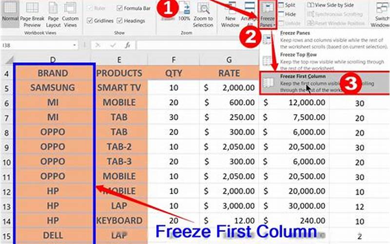 Freeze Panes Options In Excel