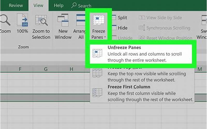 Freeze Rows With Active Cell And To The Left In Excel