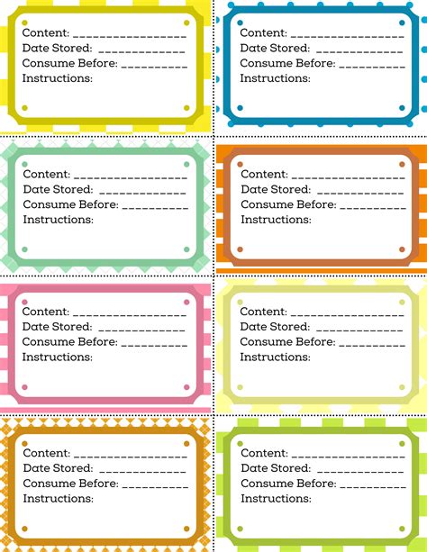 Freezer Labels Printable